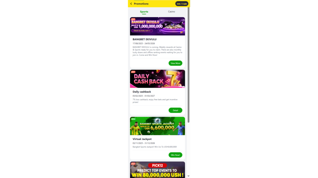 Promotions Zinazoendelea na Vipengele vya Betting