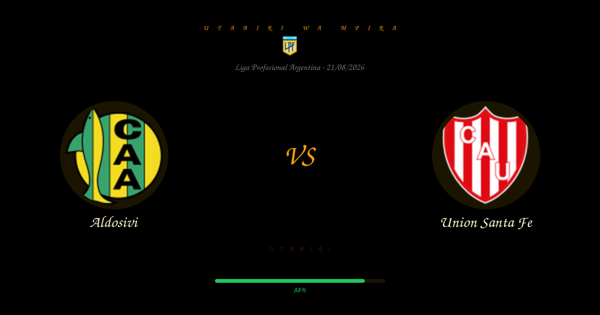 Utabiri: Aldosivi vs Union Santa Fe | Liga Profesional Argentina | 21/08/2026