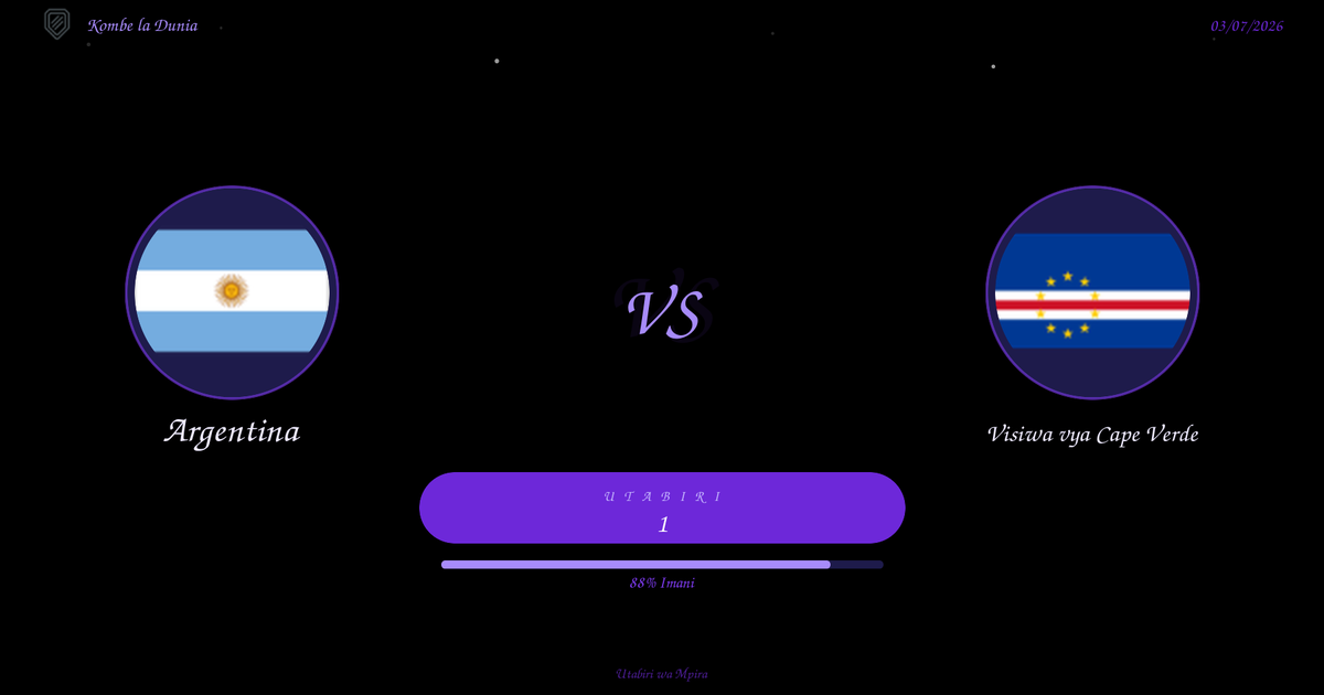 Utabiri: Argentina vs Visiwa vya Cape Verde | Kombe la Dunia | 03/07/2026