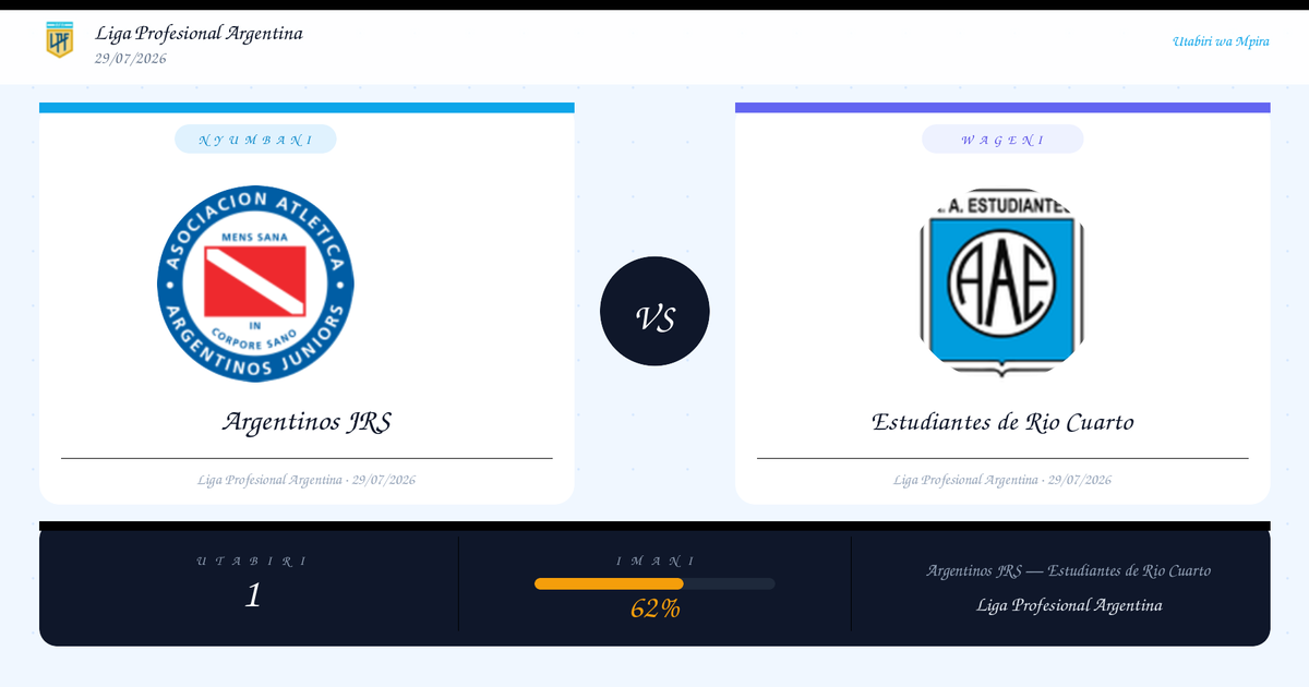 Argentinos JRS vs Estudiantes de Rio Cuarto Utabiri na Uchambuzi | Liga Profesional Argentina | 29/07/2026