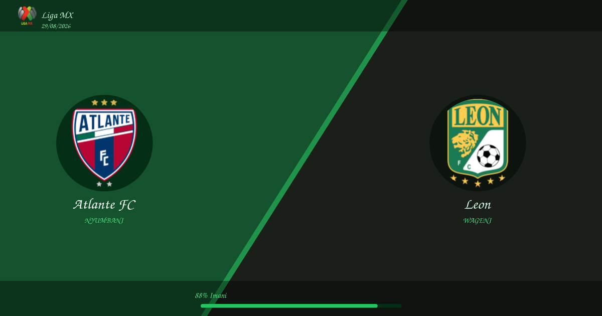 Utabiri wa Soka: Atlante FC vs Leon | Liga MX | 29/08/2026
