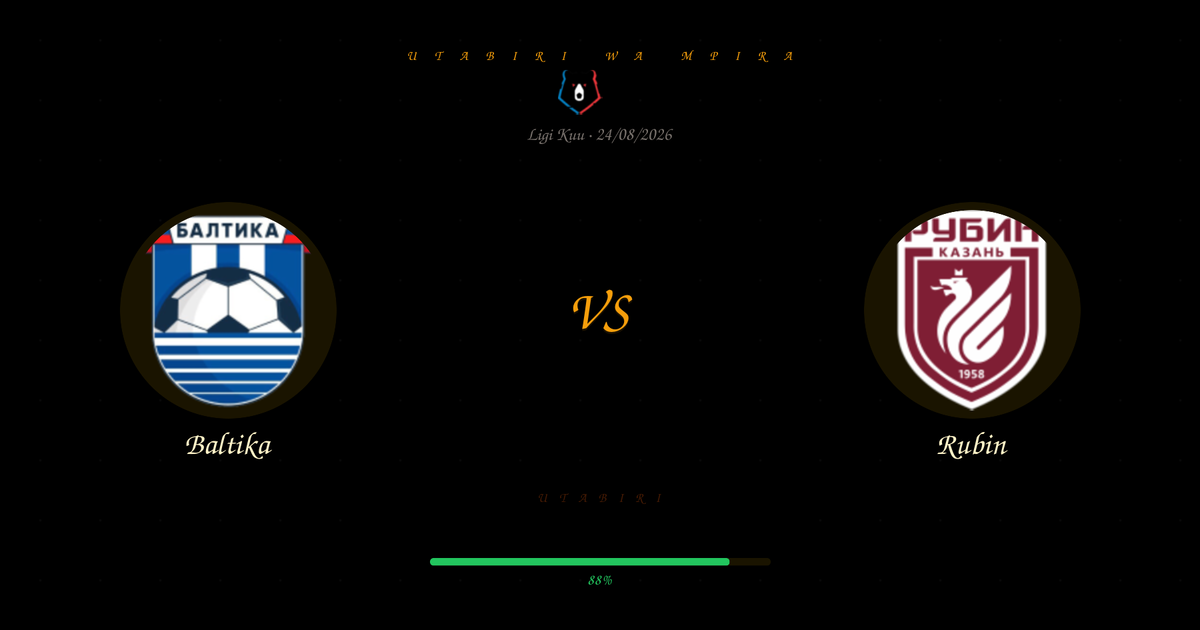 Utabiri wa Bure: Baltika vs Rubin | Ligi Kuu | 24/08/2026