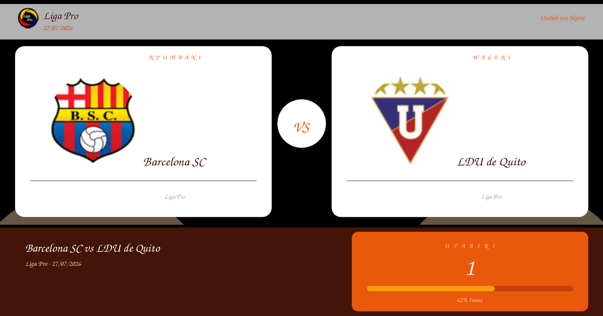 Barcelona SC vs LDU de Quito — Utabiri | Liga Pro | 27/07/2026
