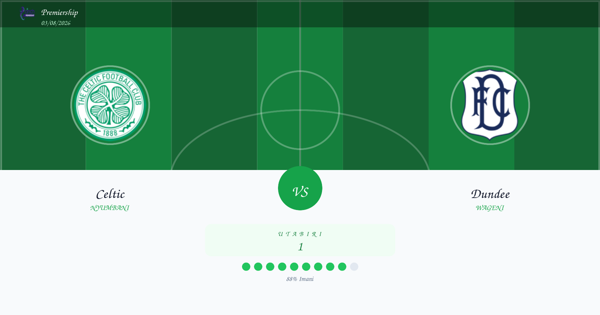 Celtic vs Dundee Utabiri na Uchambuzi | Premiership | 03/08/2026