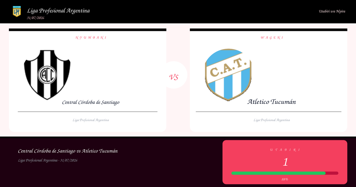 Central Córdoba de Santiago vs Atletico Tucumán — Utabiri | Liga Profesional Argentina | 31/07/2026