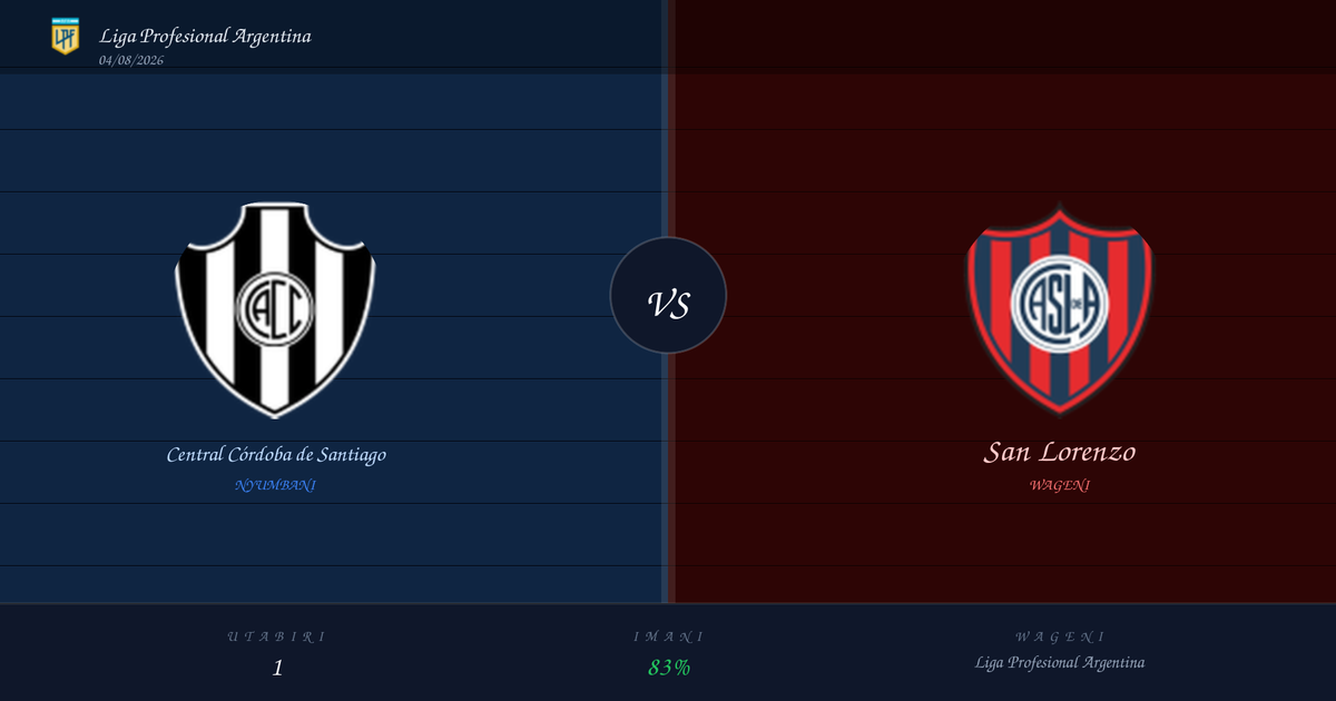 Central Córdoba de Santiago vs San Lorenzo — Utabiri | Liga Profesional Argentina | 04/08/2026