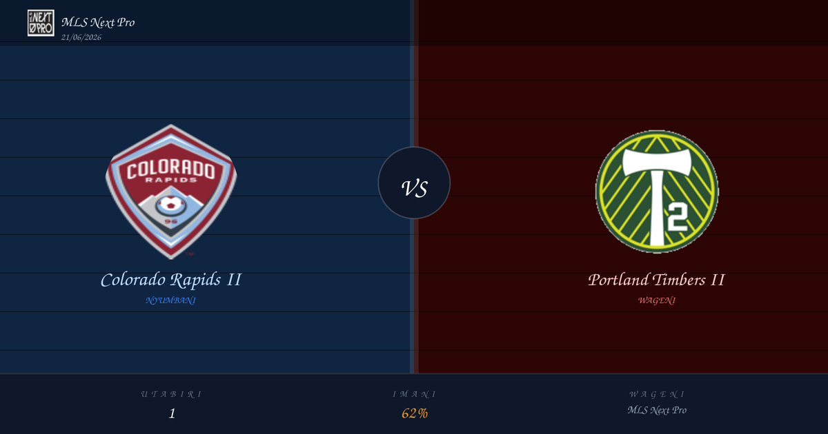 Utabiri wa Soka: Colorado Rapids II vs Portland Timbers II | MLS Next Pro | 21/06/2026