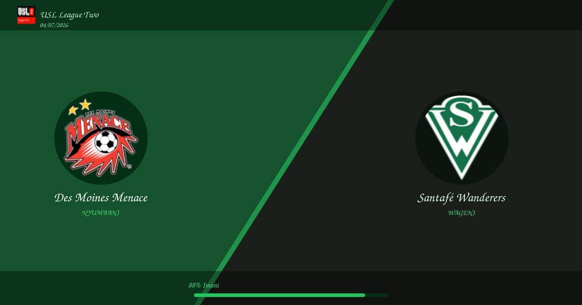 Utabiri: Des Moines Menace vs Santafé Wanderers | USL League Two | 04/07/2026