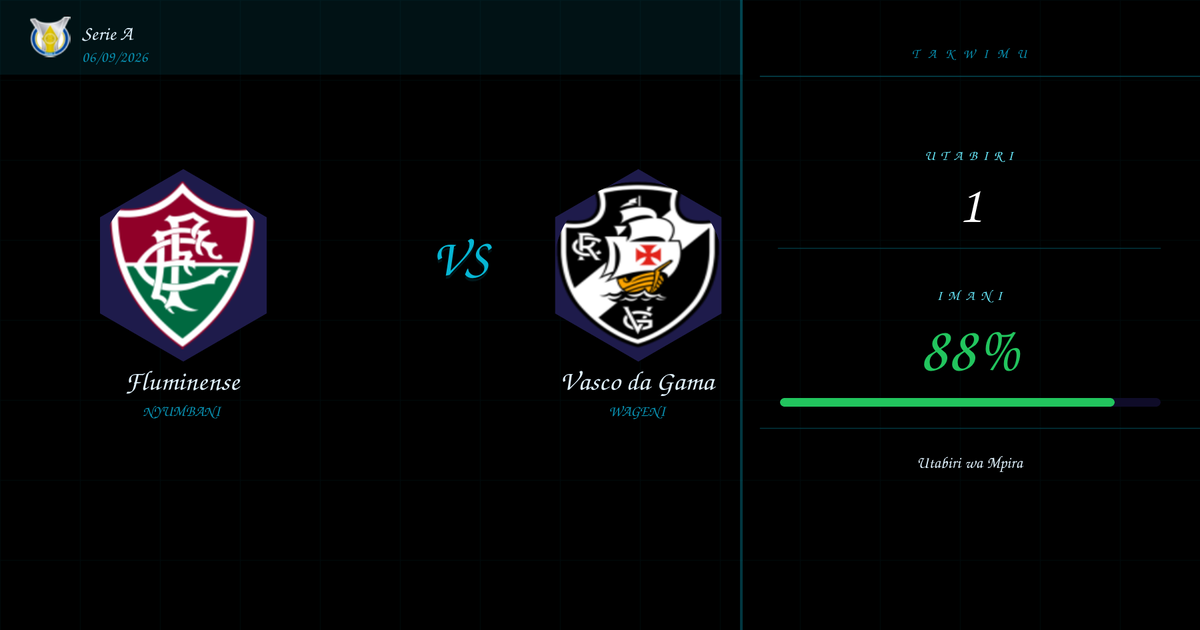 Fluminense vs Vasco da Gama Utabiri na Uchambuzi | Serie A | 06/09/2026