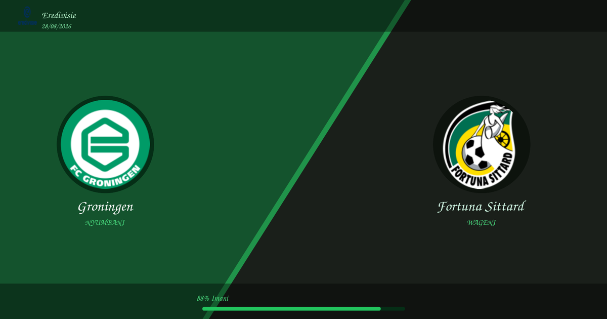 Utabiri wa Soka: Groningen vs Fortuna Sittard | Eredivisie | 28/08/2026