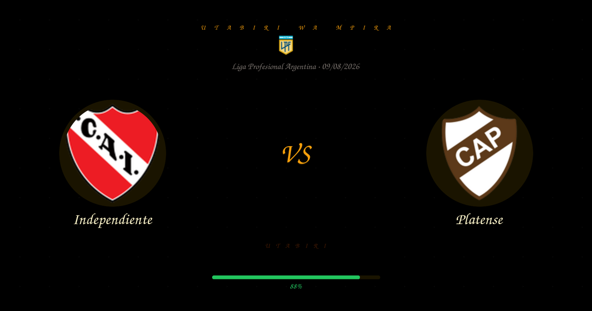 Independiente vs Platense — Utabiri | Liga Profesional Argentina | 09/08/2026