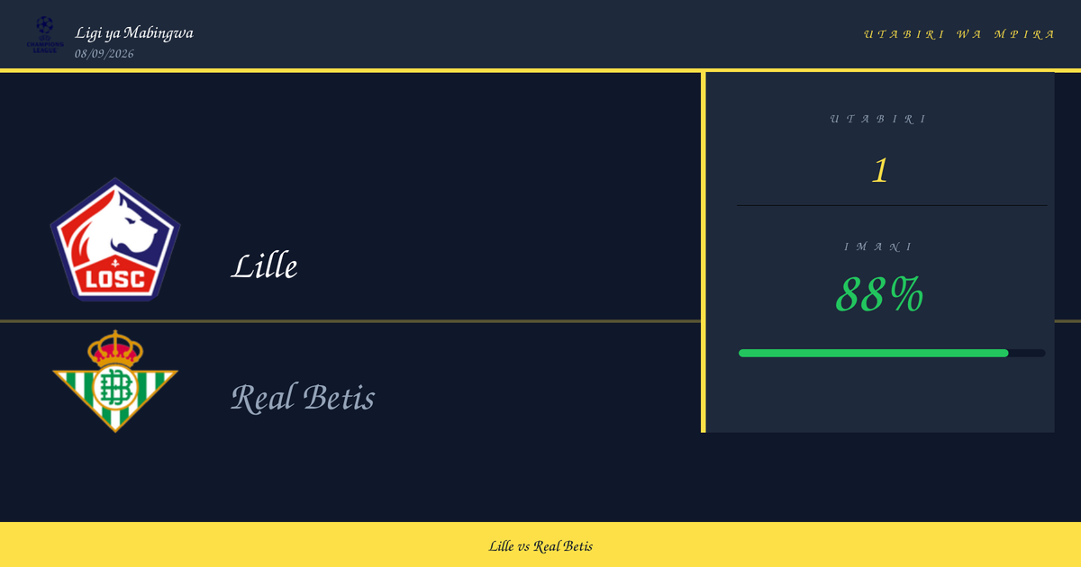 Utabiri: Lille vs Real Betis | Ligi ya Mabingwa | 08/09/2026
