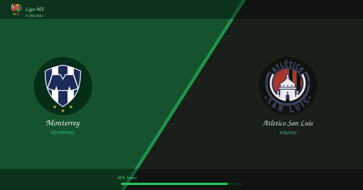Utabiri wa Soka: Monterrey vs Atletico San Luis | Liga MX | 31/08/2026
