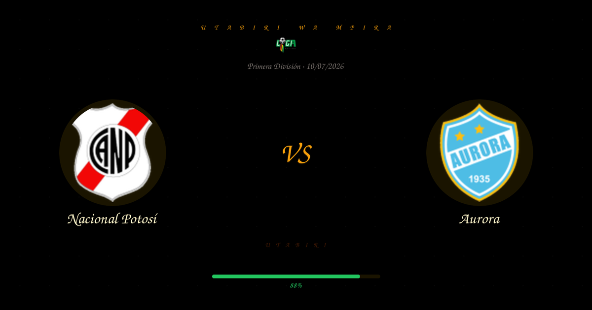 Nacional Potosí vs Aurora — Utabiri | Primera División | 10/07/2026