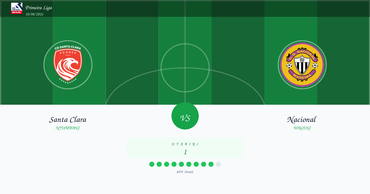 Santa Clara vs Nacional — Utabiri | Primeira Liga | 10/08/2026
