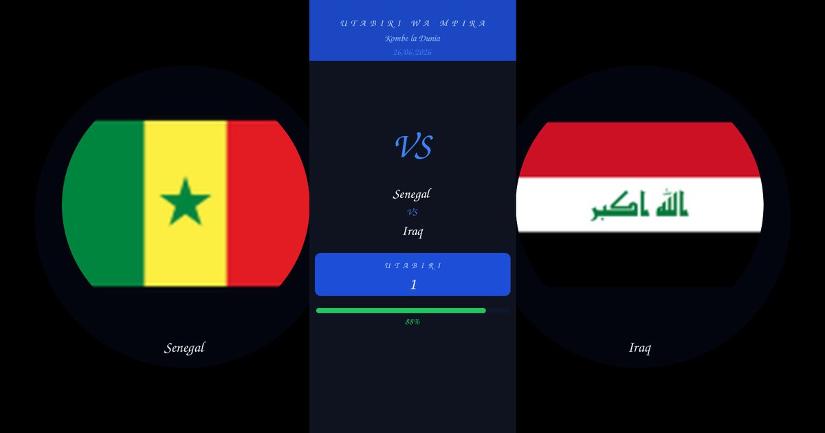 Utabiri: Senegal vs Iraq | Kombe la Dunia | 26/06/2026