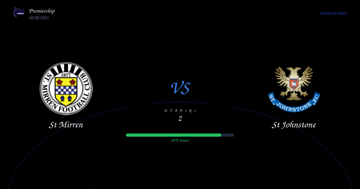 Utabiri: St Mirren vs St Johnstone | Premiership | 08/08/2026