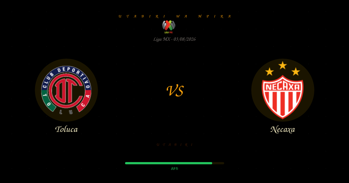 Toluca vs Necaxa — Utabiri | Liga MX | 03/08/2026
